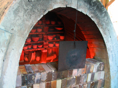 Bricking an anagama kiln during the ceramics workshop in Herbster, Wisconsin